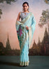 Angel Blue Woven Linen Cotton Silk Saree