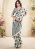 Off White Woven Linen Silk Saree