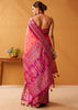 Peach Pink Woven Banarasi Cotton Silk Saree