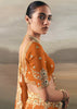 Orange Tissue Embroidered Wedding Wear Saree