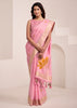 Blossom Pink Woven Linen Silk Saree