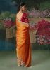 Peel Orange Embroidered Designer Saree