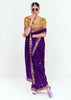 Magic Purple Designer Embroidered Tissue Saree