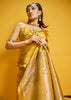 Golden Yellow Woven Banarasi Satin Silk Saree