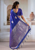 Royal Blue Banarasi Satin Silk Saree