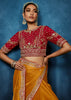 Sunshine Orange Embroidered Designer Tissue Saree