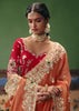 Rust Orange Embroidered Designer Saree