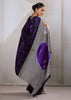 Purple Printed Satin Silk Saree