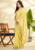 Aurora Yellow Woven Linen Silk Saree