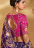 Traditional Purple Designer Embroidered Silk Saree