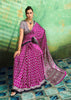 Orchid Purple Printed Satin Silk Saree