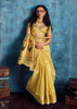 Pastel Yellow Woven Paithani Tissue Silk Saree