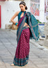 Wine Purple Woven Soft Silk Saree