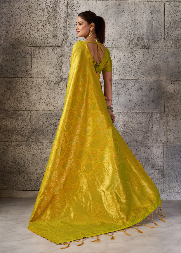 Yellow Woven Kanjivaram Silk Saree