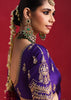 Royal Purple Embroidered Soft Silk Saree With Contrast Blouse