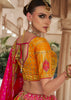 Yellow & Pink Banarasi Silk Embroidered Lehenga
