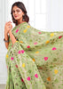Pista Green Woven Linen Cotton Silk Saree