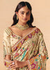 Cream White Designer Embroidered Saree