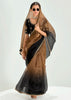 Brown Black Ombre Banarasi Tissue Saree