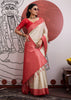 Red Border Ivory Woven Banarasi Silk Saree