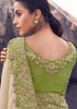 Green & Cream Woven Embroidered Tissue Silk Saree