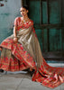 Grey Woven Cotton Kashmiri Jamewar Saree