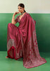 Deep Red Printed Satin Silk Saree
