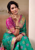 Teal Green Woven Patola Silk Saree