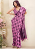 Iris Purple Woven Linen Silk Saree