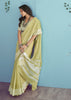 Muted Green Woven Linen Silk Saree