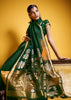 Forest Green Woven Cotton Silk Saree
