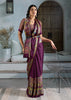 Berry Purple Printed Satin Silk Saree