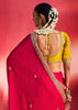 Fuchsia Pink Embroidered Soft Silk Saree With Contrast Blouse