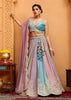 Multicolored Georgette Embroidered Sequins Lehenga Set