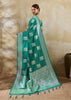 Teal Green Woven Banarasi Silk Saree