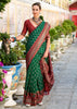 Forest Green Woven Soft Silk Saree