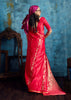 Vermilion Red Woven Banarasi Satin Silk Saree
