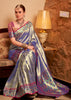 Indigo Blue Woven Banarasi Tissue Silk Saree