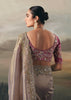 Mauve Tissue Embroidered Wedding Wear Saree