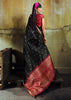 Ink Black Banarasi Tusser Silk Saree