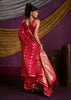 Scarlet Red Banarasi Satin Silk Saree