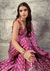 Elegant Pink Printed Satin Silk Saree