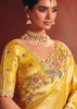 Vibrant Yellow Designer Embroidered Saree