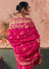 Raspberry Pink Woven Georgette Bandhej Saree