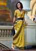 Aurora Yellow Woven Tissue Linen Silk Saree