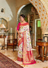 Vasant: Banarasi Meenakari Floral Jaal Katan Silk Saree in The Shades of White and Red (7643874296001) (7659274666177)