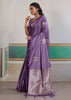 Paisley Purple Woven Satin Silk Saree