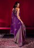 Prism Purple Woven Banarasi Satin Linen Silk Saree