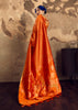 Burnt Orange Woven silk saree