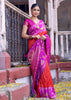 Red And Purple Woven Banarasi Silk Saree